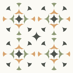 Retro Geometric Floral Tile Pattern