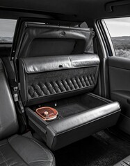 Obraz premium Luxury Car Interior - Fold-Down Seat with Elegant Design and Comfort.