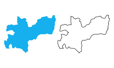 Obraz premium map of Caldas is a Department of Colombia. Map with detailed outlines and blue silhouettes