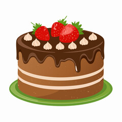 chocolate cake with strawberries