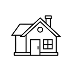 Outline drawing of house on transparent background
