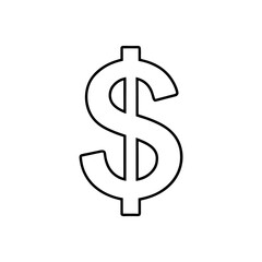 Obraz premium Outline of a dollar sign on transparent background