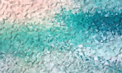 Geometric low poly abstract background with a gradient of teal, blue, and pink hues, evoking digital art and modern design.