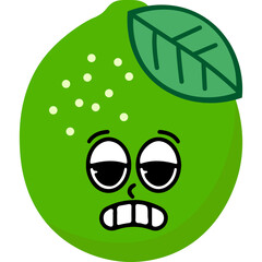 Cute Cartoon Lime Fruit Illustration