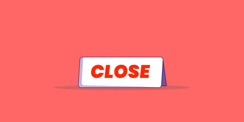 Closed Signboard Vector Illustration