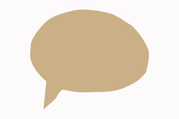 Brown Speech Bubble on White Background image stock