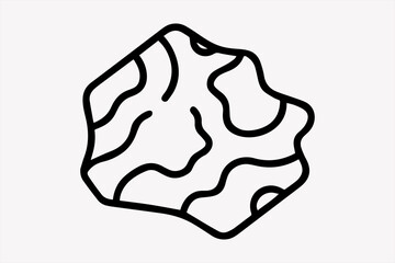 Outline of a Jagged Stone with Wavy Lines Pattern rock irregular