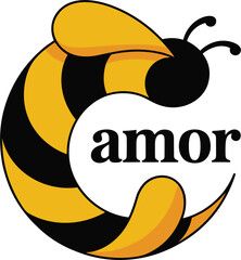 Honeybee logo design with stylish letter C graphic symbol for business brand