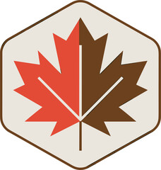 Maple Leaf Autumn Colors Hexagon Graphic Design Template Illustration