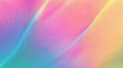 Colorful gradient background with wavy line pattern, featuring pastel pink, blue, yellow, and purple hues, creating soft and dreamy abstract texture