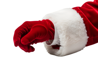 hand of Santa Claus , isolated on transparent background