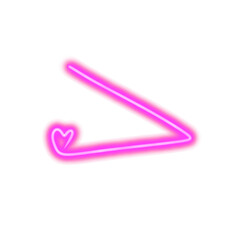 Obraz premium Neon Pink Heart Doodles Set