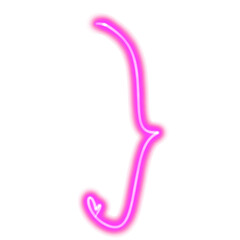 Neon Pink Heart Doodles Set