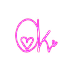 Neon Pink Heart Doodles Set