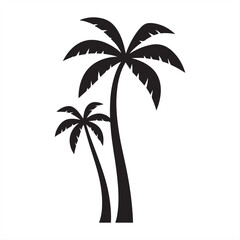 Fototapeta premium Silhouette of two palm trees in vector format