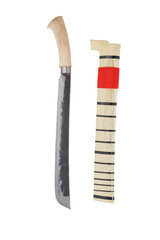 wooden machete and sheath, knife and machete cutting tools with satin and mirror blade materials