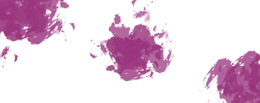 Abstract organic pink shapes with textured edges isolated on transparent background