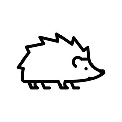 Stylized line drawing of a hedgehog with visible spines.
