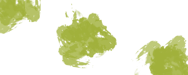 Abstract lime green brush strokes on a black background isolated on transparent background