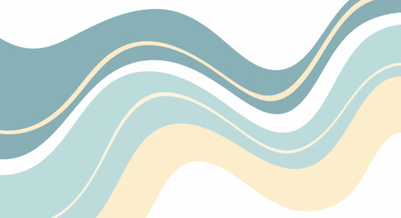 Abstract vector background with wavy lines in pastel colors for modern design and artistic decoration