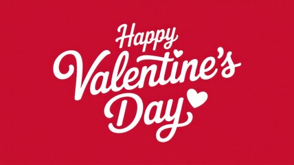 Fototapeta premium Happy valentine's day text with white hearts on a red background for holiday celebration card design