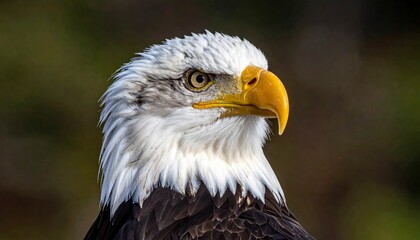 Obraz premium Majestic Bald Eagle Portrait - A Symbol of American Freedom and Wildlife.