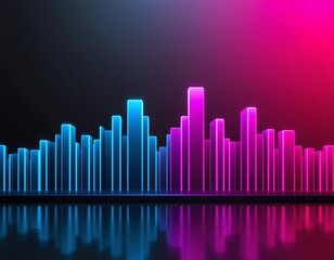 Fototapeta premium Vibrant Abstract Cityscape with Glowing Vertical Lines