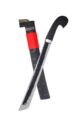 wooden machete and sheath, knife and machete cutting tools with satin and mirror blade materials