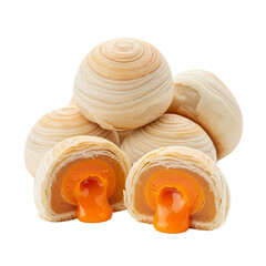 Fresh cheese pastry puff, white background isolated