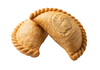 Curry puff isolated, a delicious snack on a white background