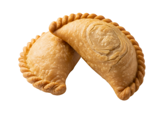 Curry puff isolated, a delicious snack on a white background