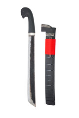 wooden machete and sheath, knife and machete cutting tools with satin and mirror blade materials