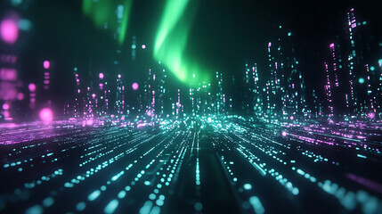 Digital futuristic cityscape