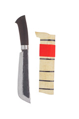 wooden machete and sheath, knife and machete cutting tools with satin and mirror blade materials
