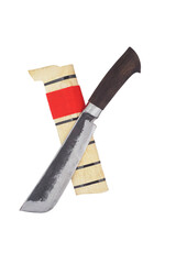 wooden machete and sheath, knife and machete cutting tools with satin and mirror blade materials