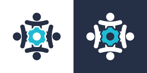 Team Icon. Flat Style Vector Illustration 