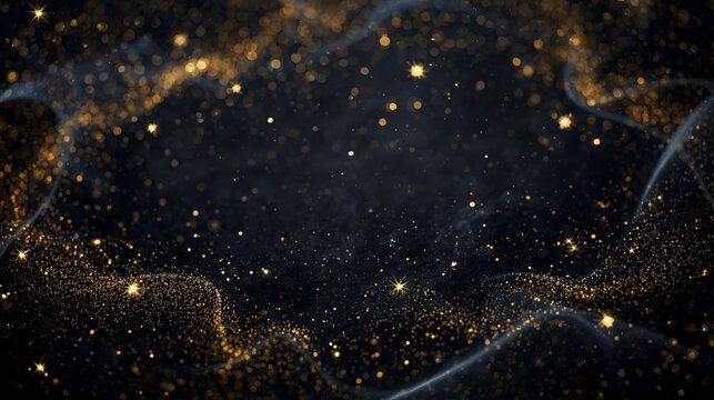 Luxury Gold Bokeh Background Sparkle Particles Light Trails - Premium Celebration Design Template