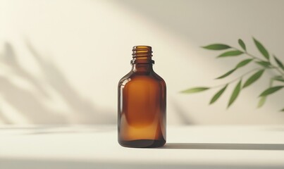 Cannabis oil in a bottle placed against a clean background, with ample copy space. The image highlights the medical benefits and growing industry of cannabis-based products, designed, Generative AI