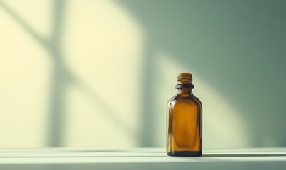 Cannabis oil in a bottle placed against a clean background, with ample copy space. The image highlights the medical benefits and growing industry of cannabis-based products, designed, Generative AI