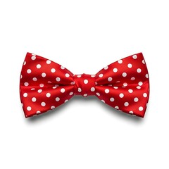 red polka dots bow tie isolated on white