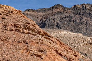 Furnace Creek Assemblage / Formation,（Tft）Travertine. Travertine Point, Death Valley National Park, Inyo County. California State Route 190. Funeral Mountains.