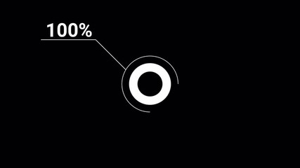 circle infographic animation on background 0 to 100 percent circle round donut chart infographic .Infographic Element with Alpha Channel 4k video royalty free graphic animation