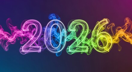 Elegant gold numerals "2026" displayed on a dark background with decorative borders.