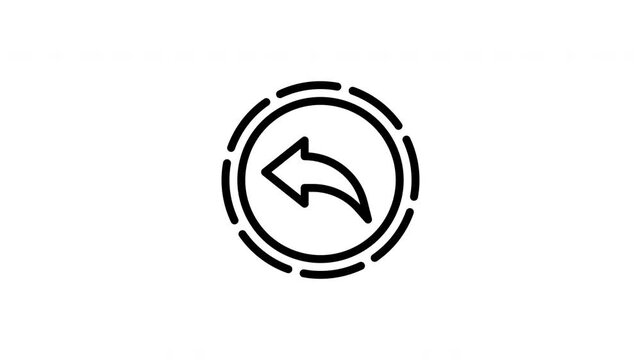 Circular arrow with a tail. Ideal for website design, email buttons, software interfaces, and graphic design projects requiring a reply or undo symbol.
