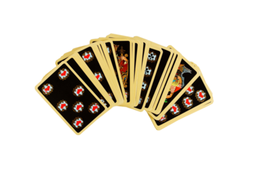 Retro playing cards collection isolated png cutout object on transparent background