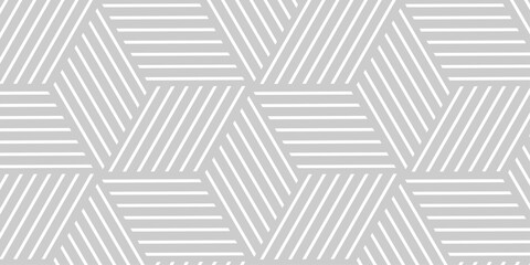 Fototapeta premium Seamless pattern with stripes line creative web hexagon type grid square repeat overlap triangle textile background. 