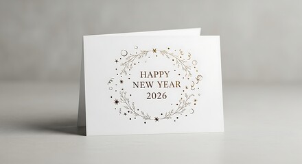 Elegant gold numerals "2026" displayed on a dark background with decorative borders.