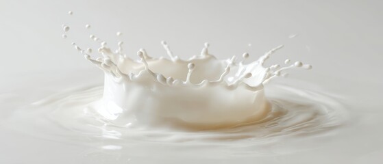The Milk Splash Crown Frozen in Motion on Smooth White Background
