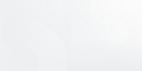 Abstract white glowing geometric lines on gray background. Modern shiny blue circle lines pattern. Futuristic technology concept. Suit for cover, poster, banner, brochure, header, vector modern