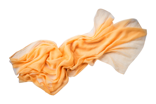 abstract orange silk isolated on transparent background - Powered by Adobe